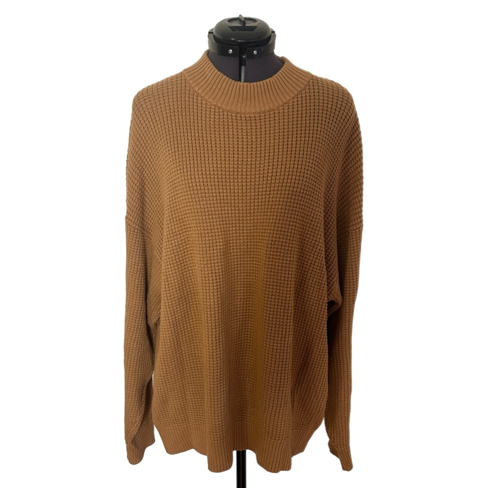 Aritzia TNA Waffle Knit Mock Neck Sweater